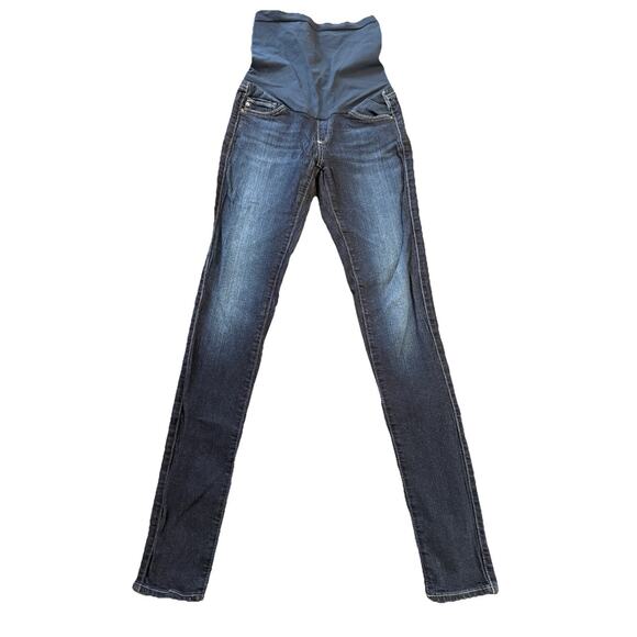 AG Adriano Goldschmied Women's Maternity Skinny Denim Blue Dark Wash Size 24R - Picture 1 of 16